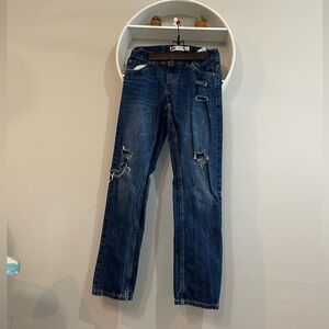 Levis 502 regular taper jeans with distressed look.  Boys size 14 reg